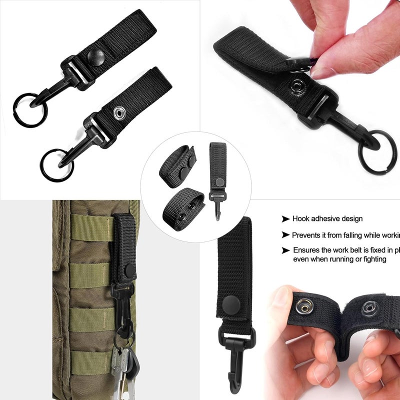 Woosuke 6Pcs Nylon Duty Belt Keepers for Duty Belt, Tactical Belt Loop Clip Molle Key Holder With Double Snaps - Police Security Law Enforcement Accessories - Image 2